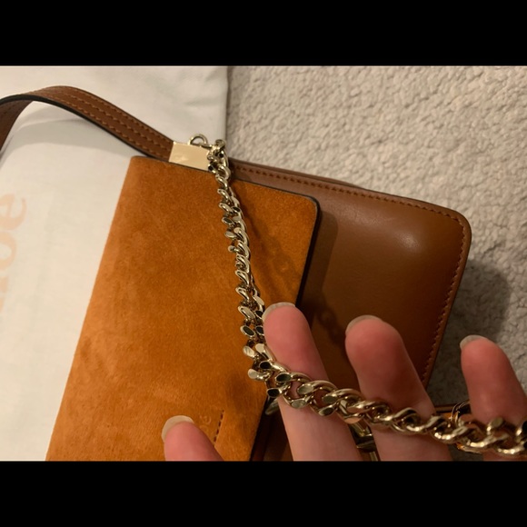 Authentic Chloe small Faye bag, Tan, with dust bag and ID card - Picture 5 of 7